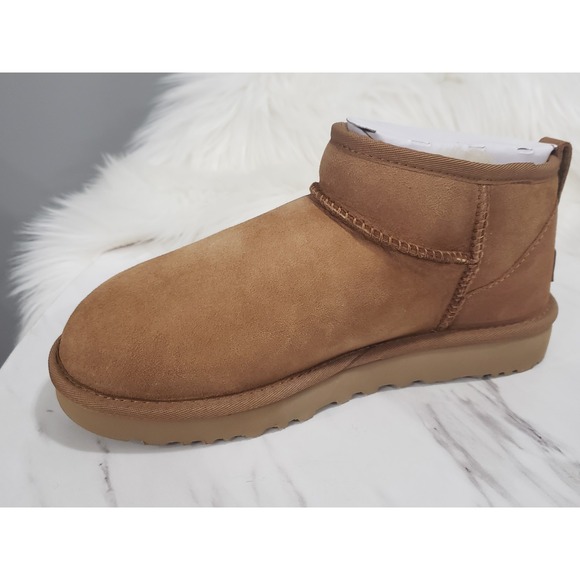 NEW SIZE 7 UGG Classic Ultra Mini Boots Chestnut Shoes 1116109 Brown Slip On - Picture 6 of 7